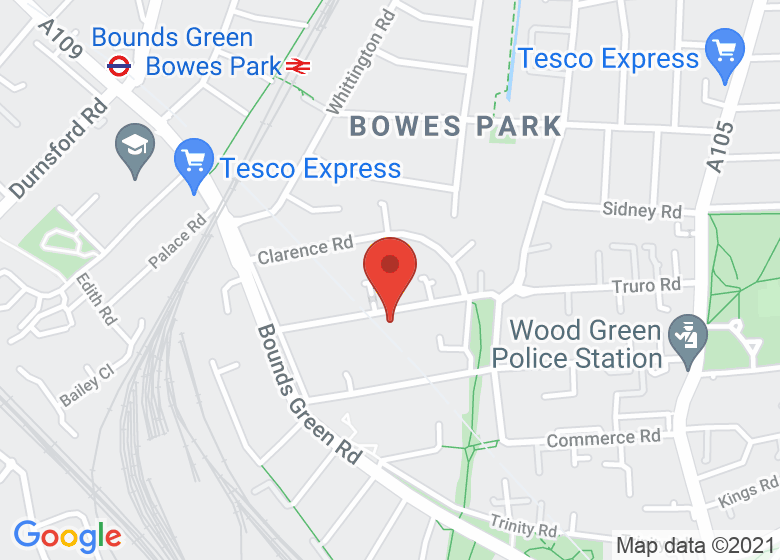 Map showing location of The Healing House