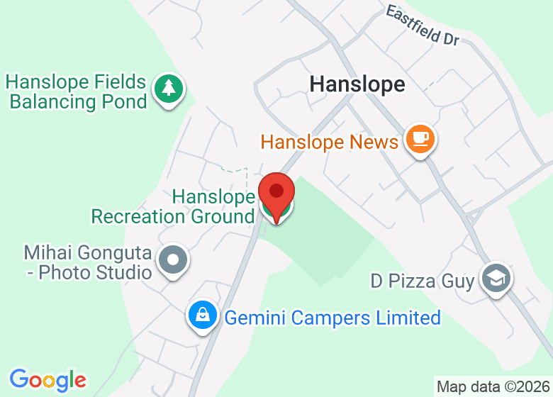 Map showing location of Hanslope Recreation Ground