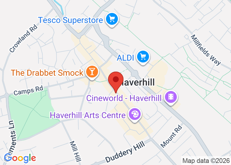 Map showing location of Gym and Juice Club