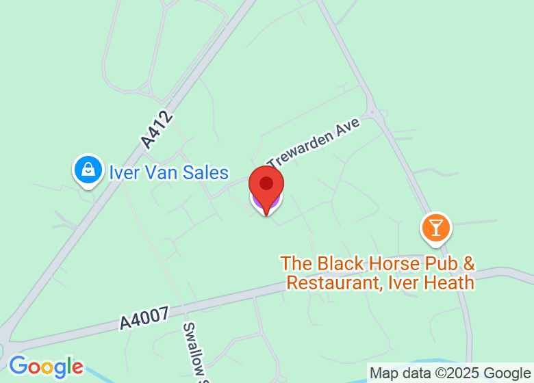 Map showing location of Iver Heath New Village Hall