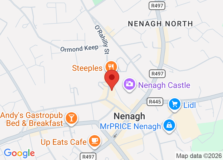 Map showing location of Nenagh Arts Centre
