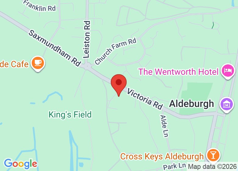 Map showing location of Aldeburgh Library