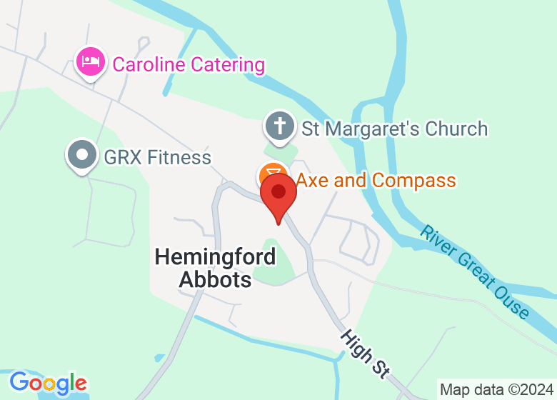 Map showing location of Hemingford Abbots Village Hall