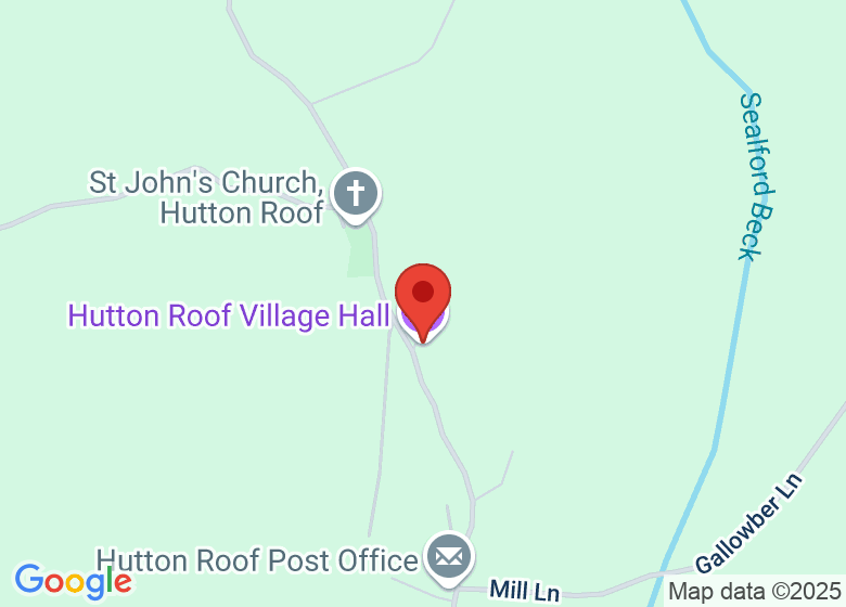 Map showing location of Hutton Roof Village Hall