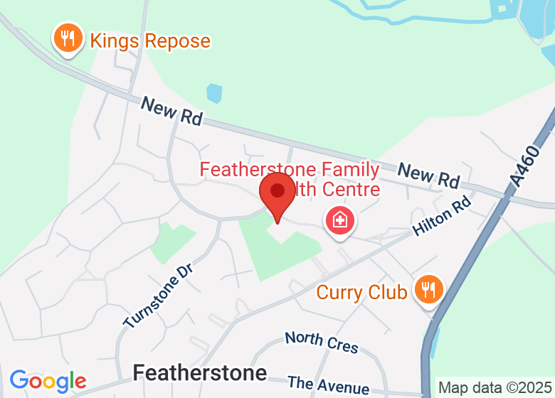 Map showing location of Featherstone & Hilton Community Centre