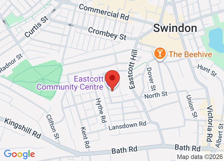 Map showing location of Eastcott Community Centre