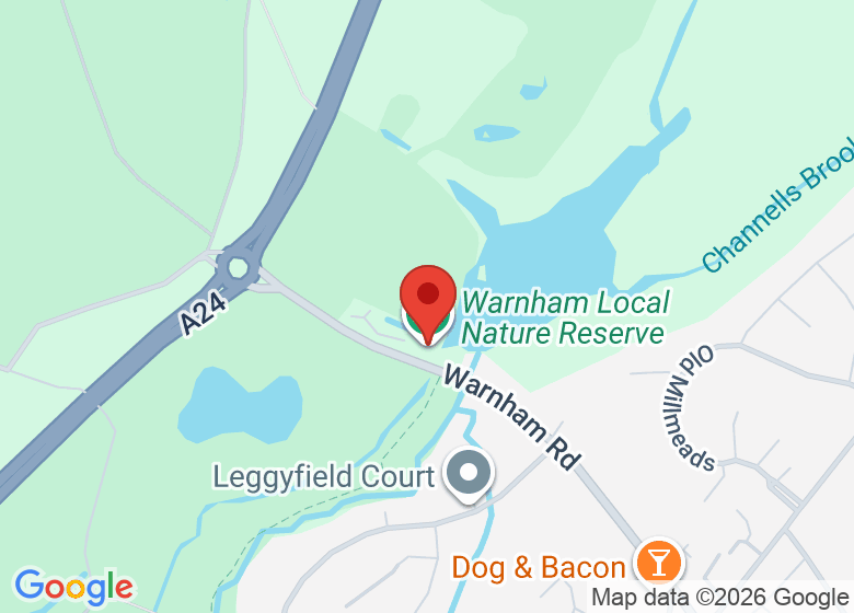 Map showing location of Discovery Hub - Warnham Local Nature Reserve
