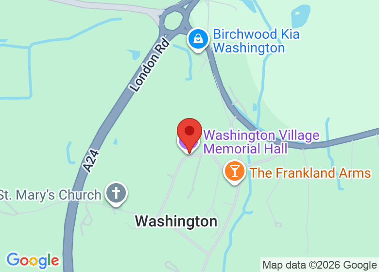 Map showing location of Washington Village Memorial Hall
