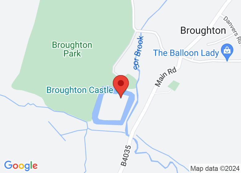 Map showing location of Broughton Castle