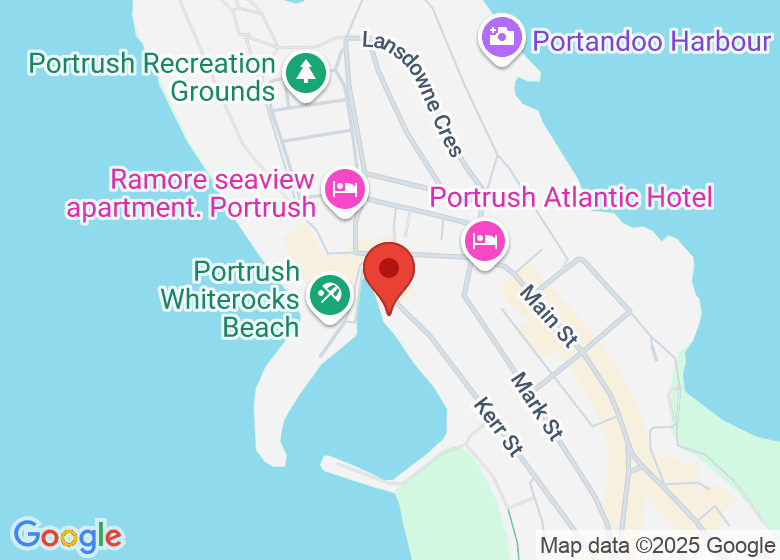 Map showing location of Portrush Harbour