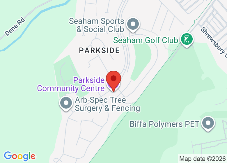 Map showing location of Parkside Community Centre