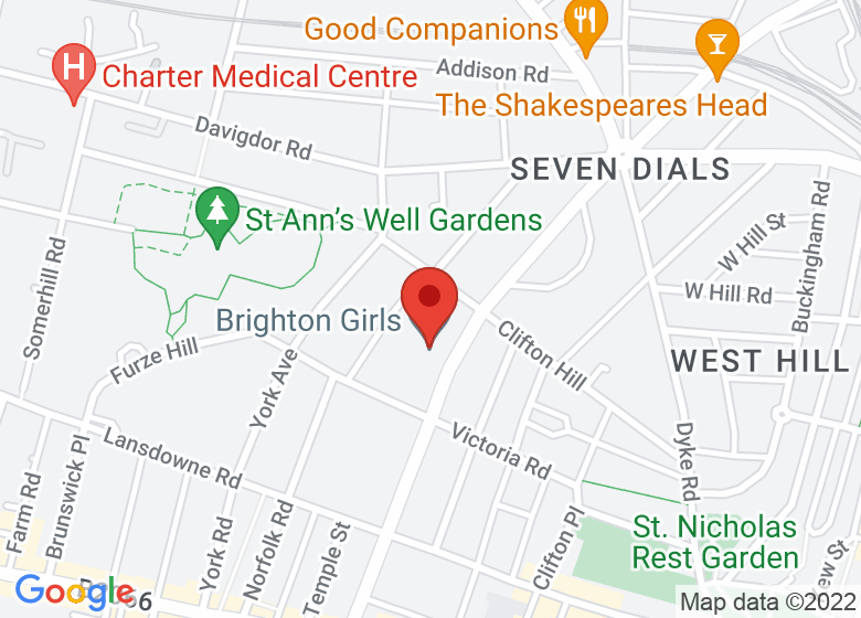 Map showing location of Brighton Girls