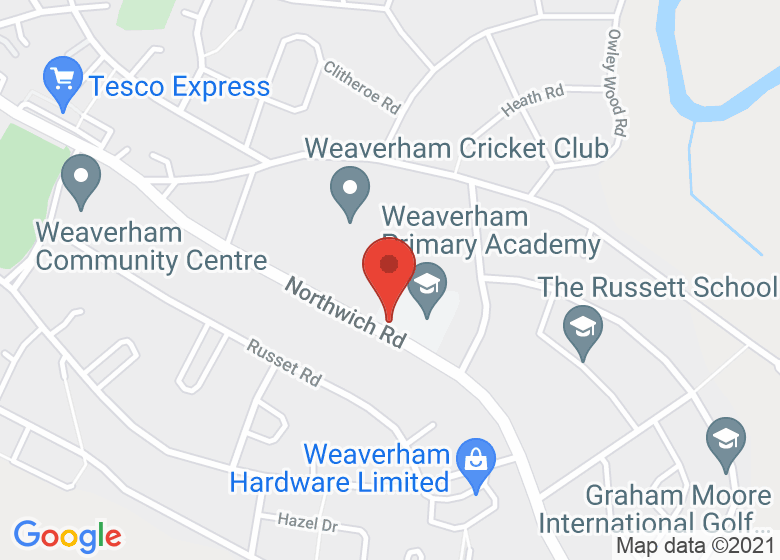 Map showing location of Weaverham Pre-School