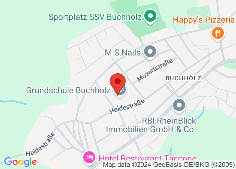 Karte mit Standort von Turnhalle der Grundschule Buchholz
