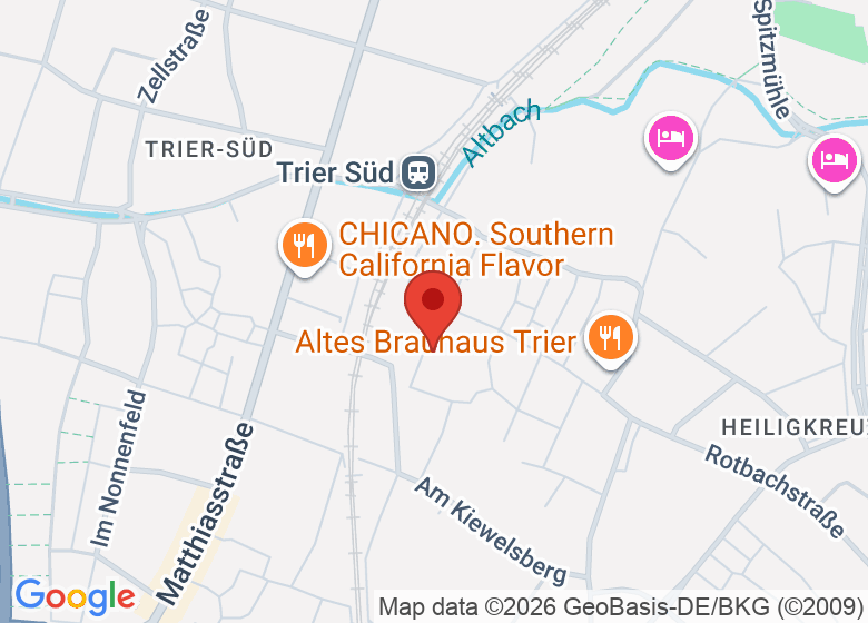 Karte mit Standort von Schönstattzentrum Trier - Schönstätter Marienschwestern