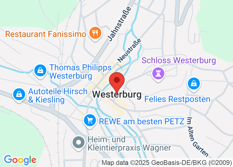 Map showing location of Westerburg