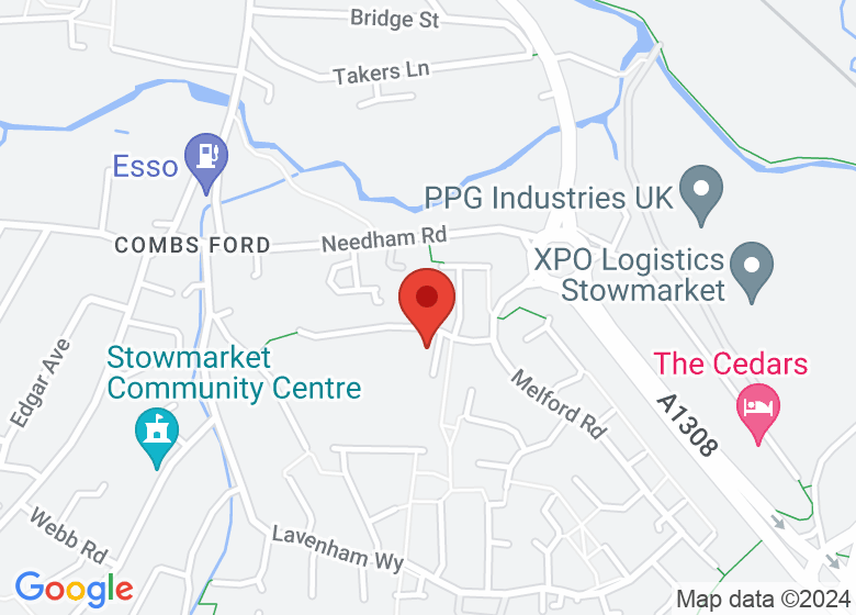 Map showing location of Combs Ford Community Primary School