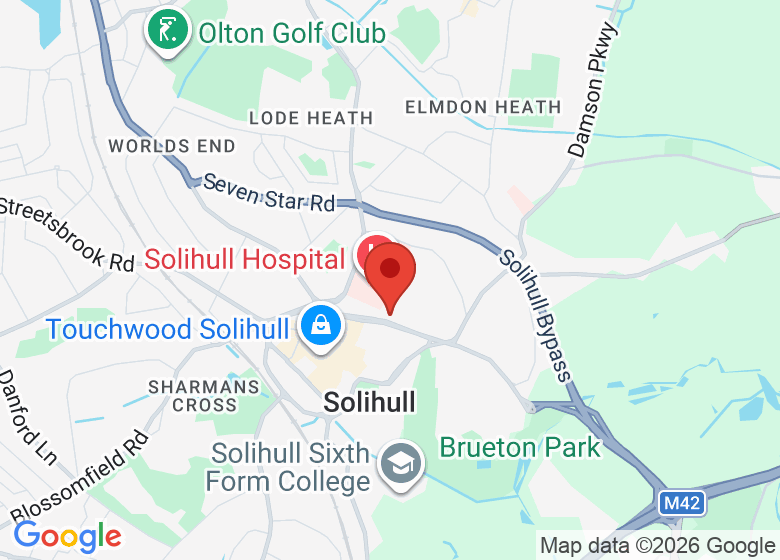 Map showing location of Solihull WI