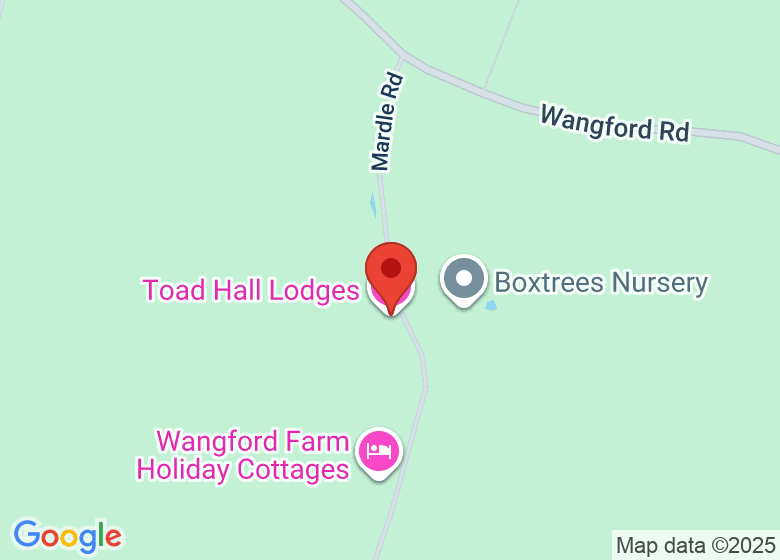 Map showing location of Toad Hall Lodges