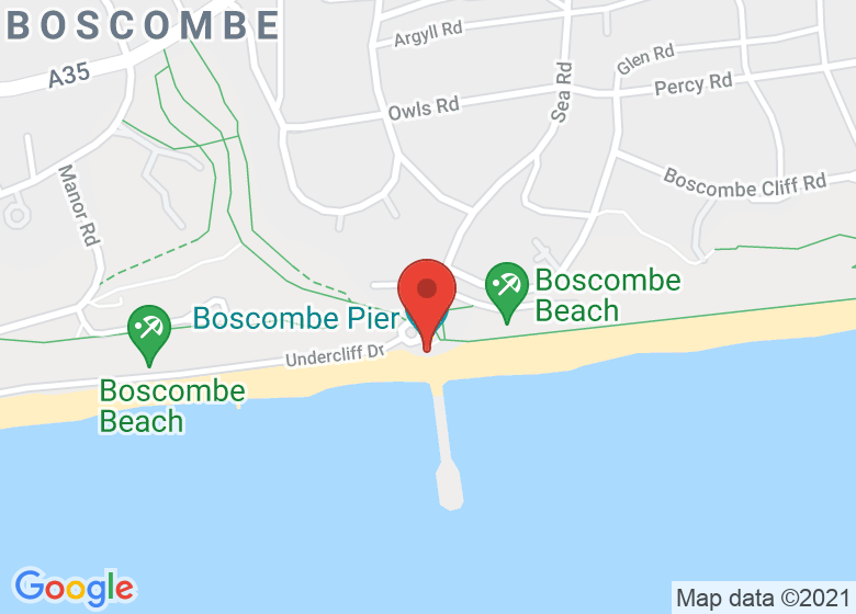 Map showing location of Boscombe Pier