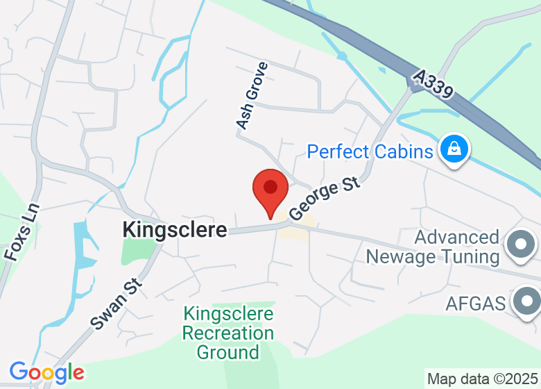 Map showing location of Kingsclere Village Club