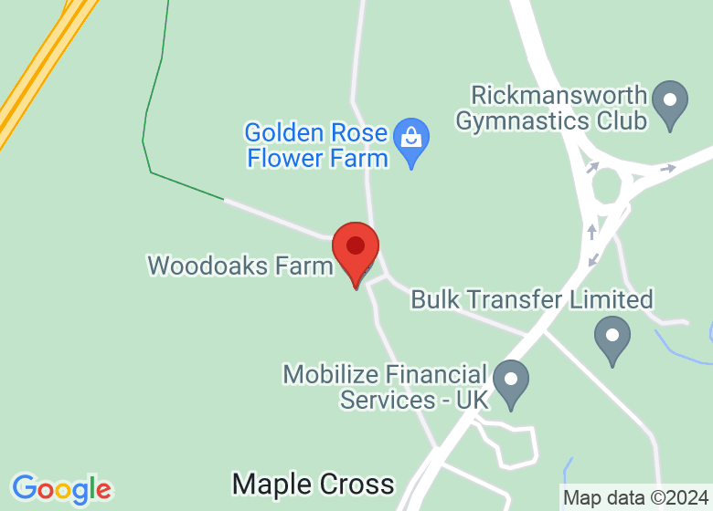 Map showing location of Woodoaks Farm