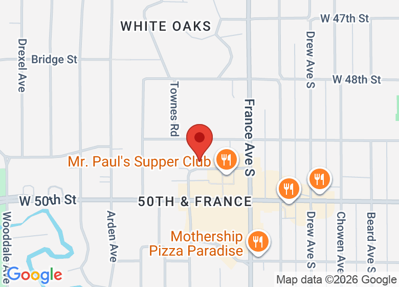 Map showing location of Minneapolis Mah Jongg Club