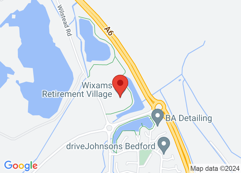 Map showing location of Wixams Retirement Village