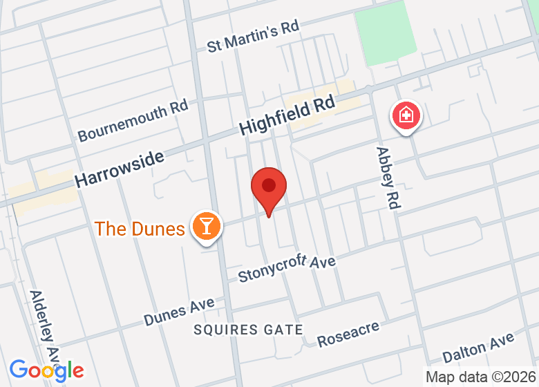 Map showing location of South Shore Methodist Church