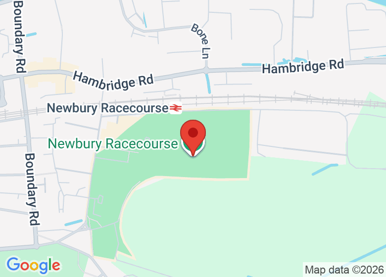 Map showing location of Newbury Racecourse