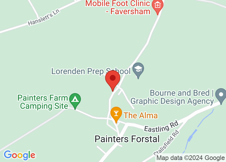 Map showing location of Painters Forstal Community Hall