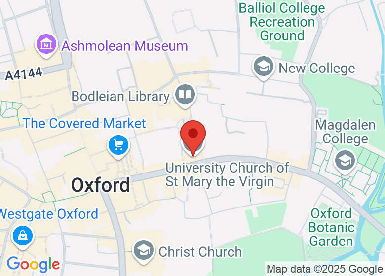 Map showing location of University Church of St Mary the Virgin