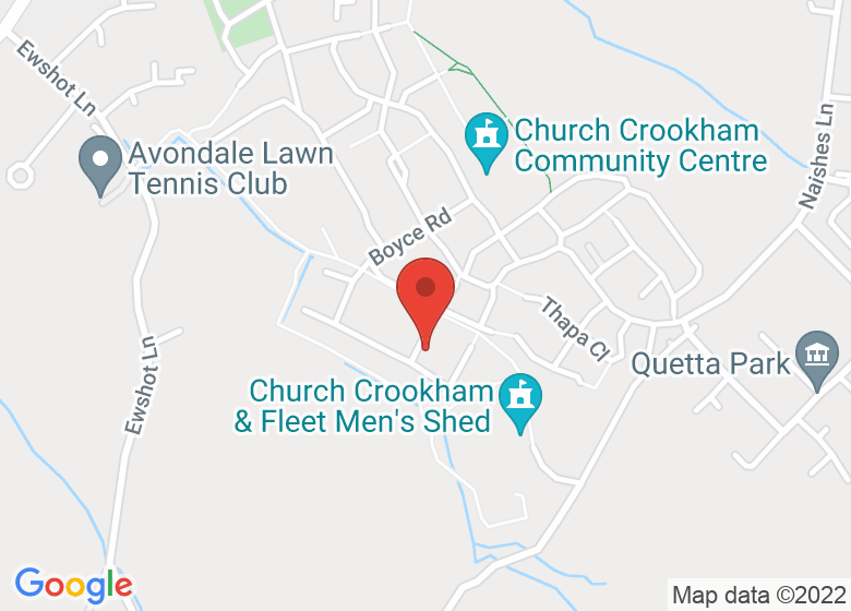 Map showing location of The Hut