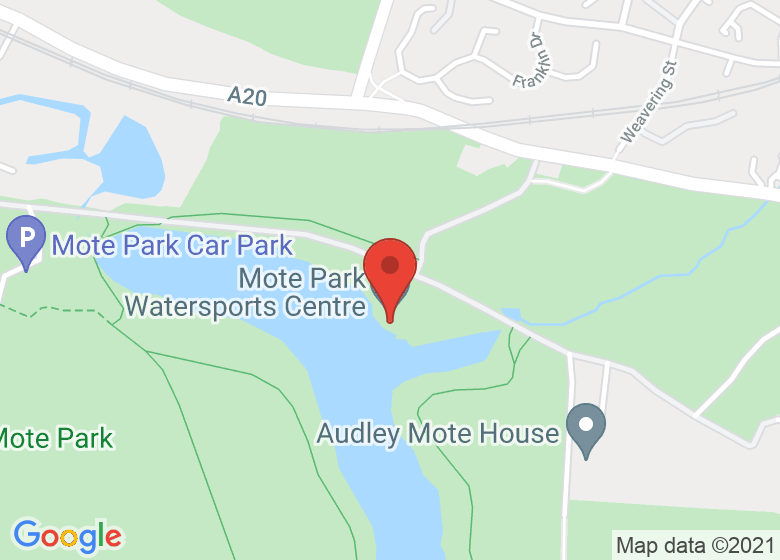 Map showing location of Mote Park Watersports Centre