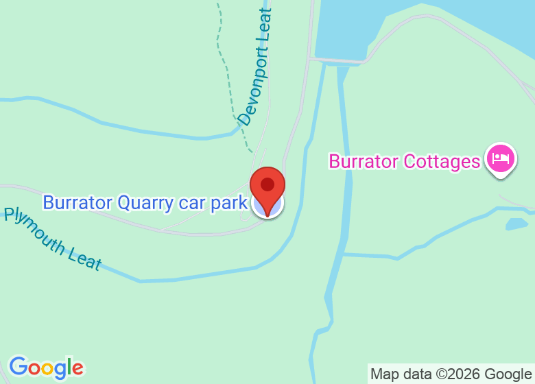 Map showing location of Burrator Quarry car park