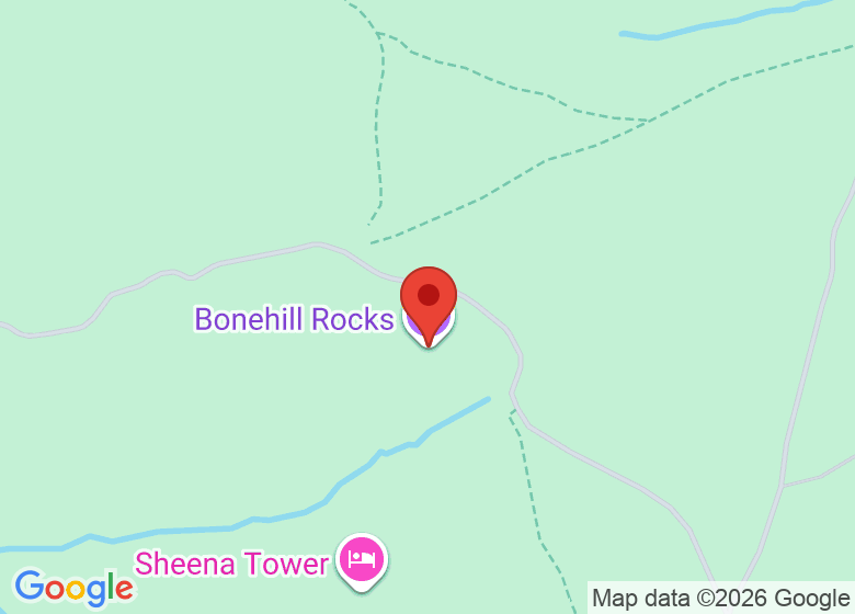 Map showing location of Bonehill Rocks