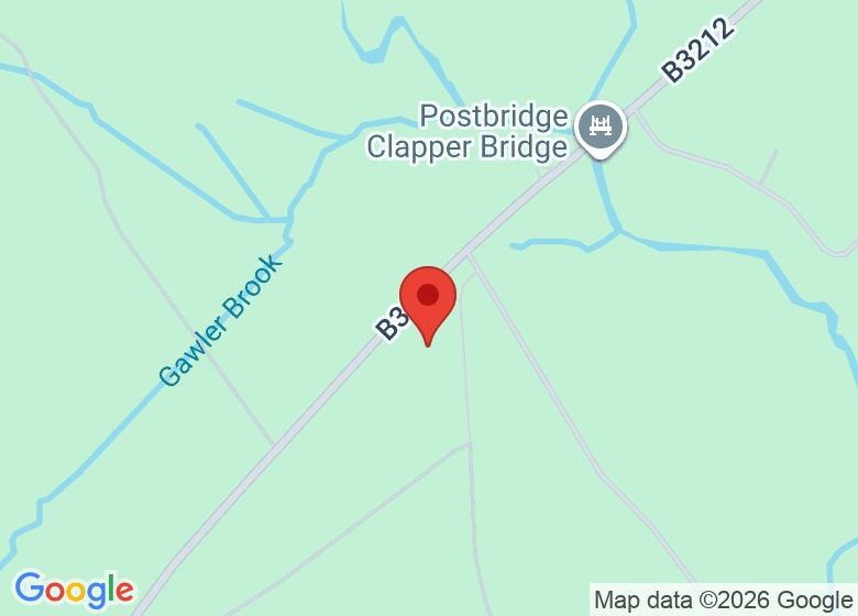 Map showing location of Postrbidge Bellever Car Park