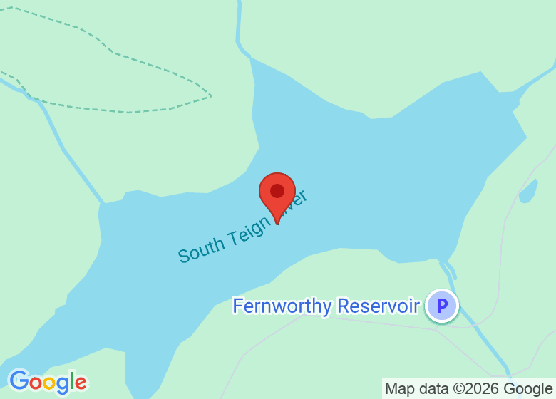 Map showing location of Fernworthy Reservoir