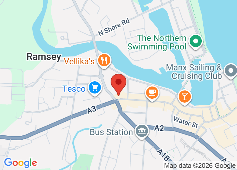Map showing location of Ramsey Town Hall