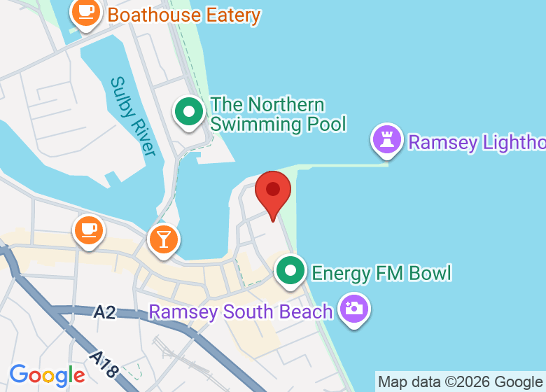 Map showing location of RNLI Ramsey Slipway