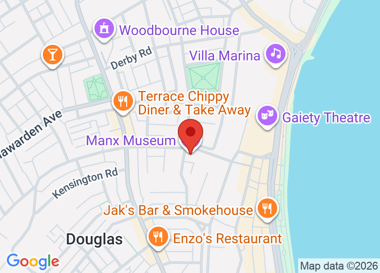 Map showing location of Manx Museum