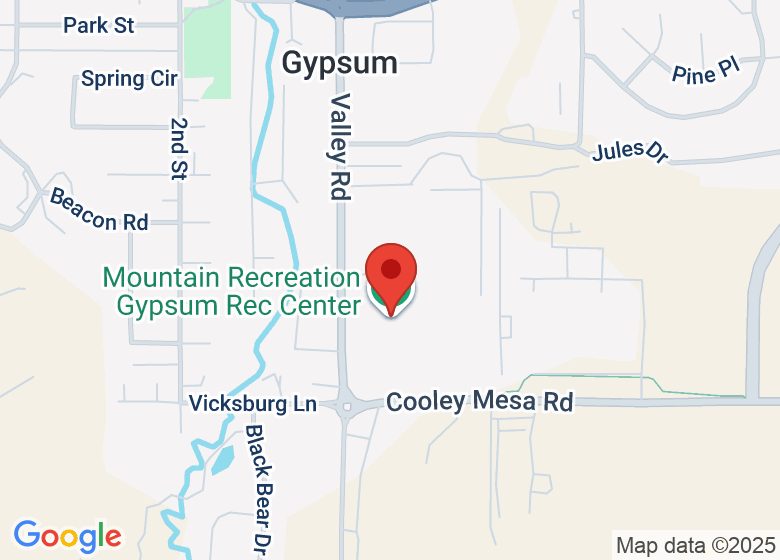 Map showing location of Mountain Recreation Gypsum Rec Center