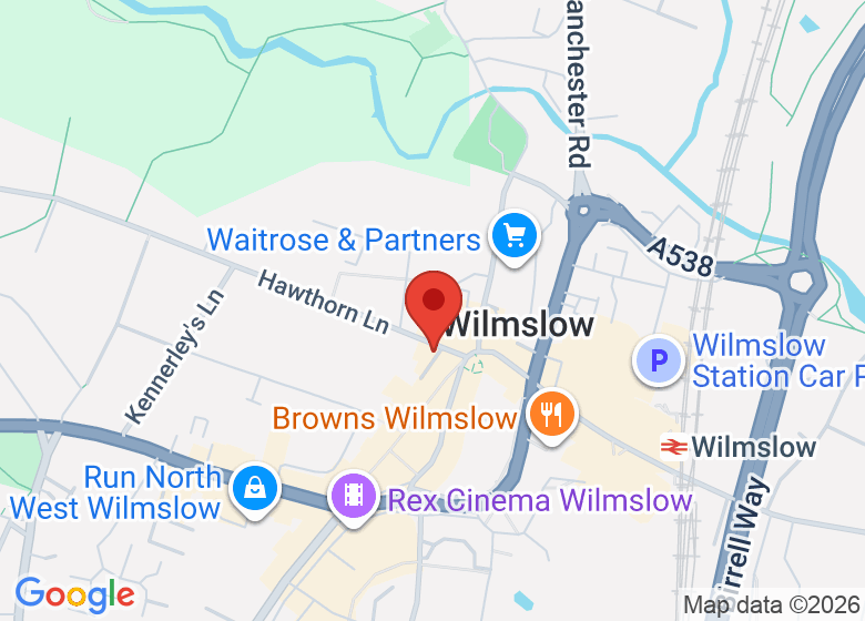 Map showing location of Wilmslow Pilates