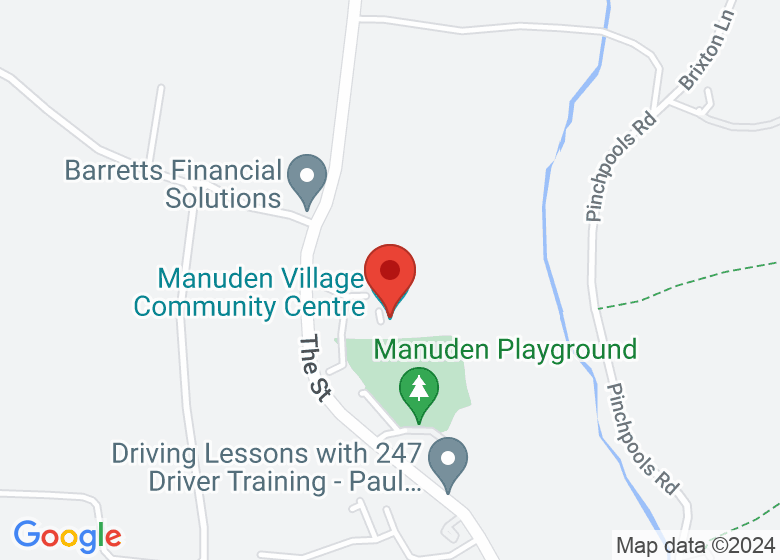 Map showing location of Manuden Village Community Centre