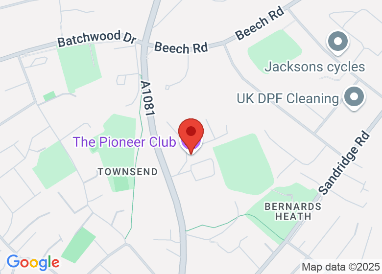 Map showing location of The Pioneer Club