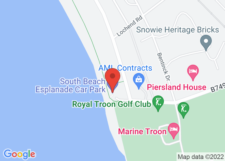 Map showing location of South Beach Esplanade Car Park