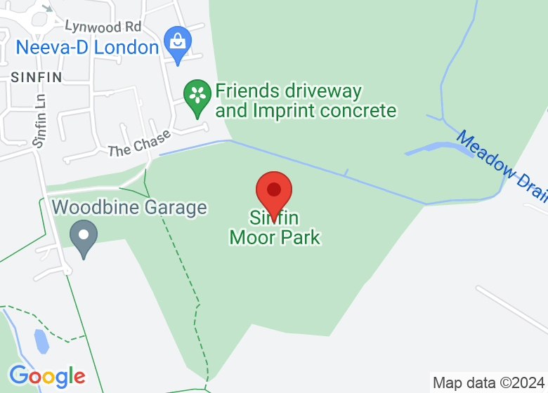 Map showing location of Sinfin Moor Park