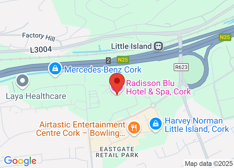 Map showing location of Radisson Blu Hotel & Spa, Cork