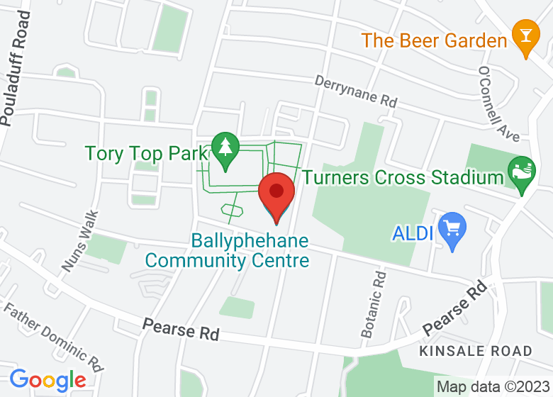 Map showing location of Ballyphehane Community Centre