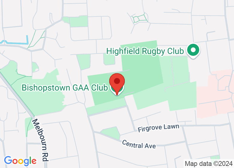 Map showing location of Bishopstown GAA Club
